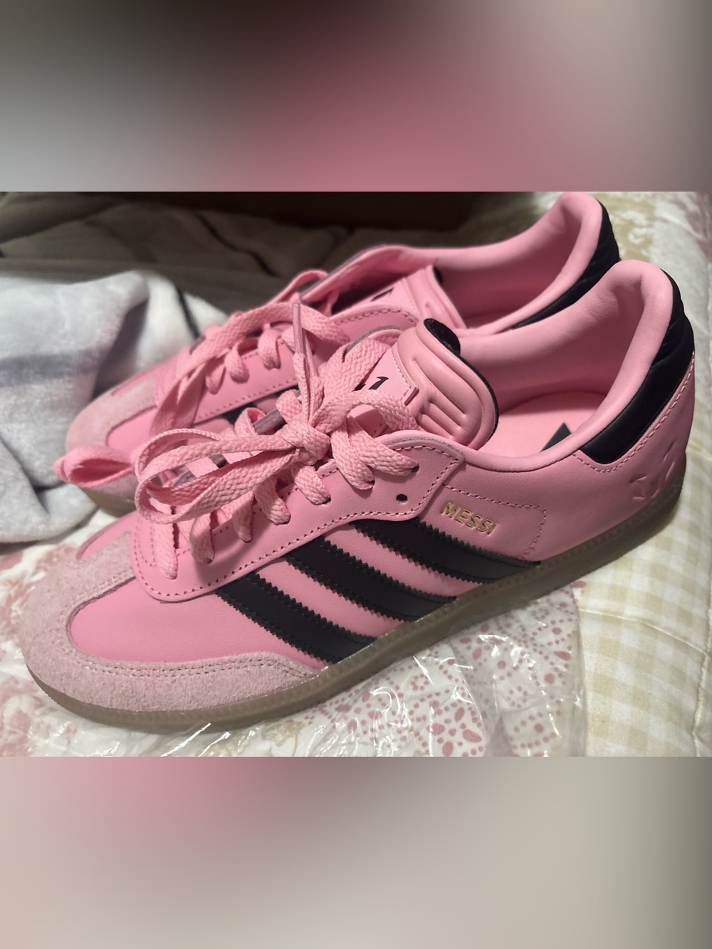 adidas Pink and Black Low-Top Sneakers